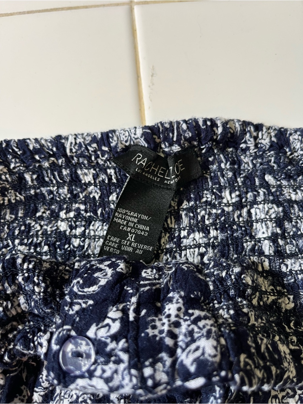 Rachel Zoe Navy and White Floral Button-Front Maxi Skirt - Picture 4 of 4